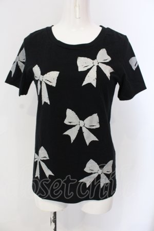 画像: Jane Marple Dans Le Salon / リボンwithリボンのTシャツ M クロ O-25-06-26-080-JM-TO-OW-OS