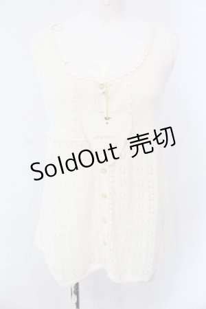 画像: Jane Marple / かぎ針編みニットベスト M キナリ O-25-06-26-087-JM-TO-OW-OS