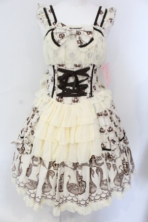 画像: metamorphose / スワンレースシフォンフリルジャンパースカート  キナリ O-25-06-26-093-ME-OP-OW-OS