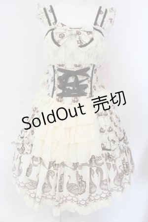 画像: metamorphose / スワンレースシフォンフリルジャンパースカート  キナリ O-25-06-26-093-ME-OP-OW-OS