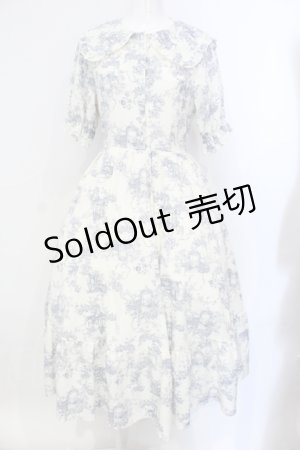 画像: m petit by misako / トワルドジュイワンピース M アイボリー×ブルー O-25-06-26-011-LO-OP-IG-OS