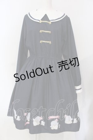 画像: サンリオ / ナポレオンプリントワンピース 3L ネイビー タキシードサム O-25-06-26-016-EL-OP-IG-OS