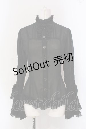 画像: metamorphose / シャーリング姫袖ブラウス（シフォンジョーゼット）  クロ O-25-06-26-022-ME-BL-IG-OS