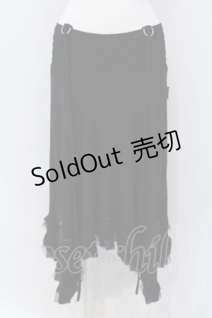 画像: Ozz oneste / ランダムシャーリングスカート  ブラック O-25-06-26-024-OO-SK-IG-OS