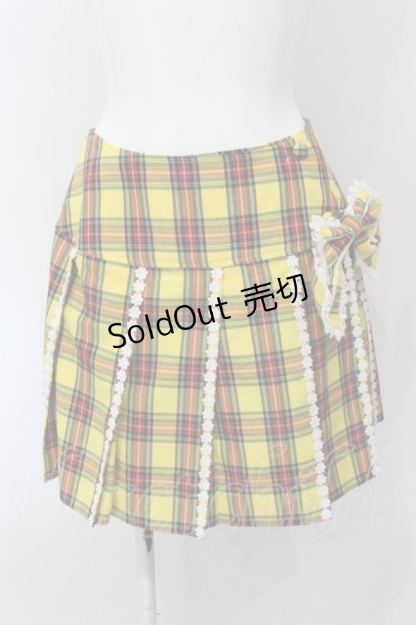 画像1: BABY,THE STARS SHINE BRIGHT / オリジナルタータンプリーツ巻きスカート  イエロー O-25-06-28-029-BA-SK-OW-OS (1)