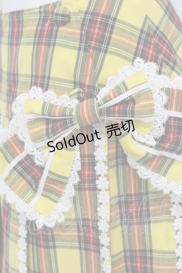 画像2: BABY,THE STARS SHINE BRIGHT / オリジナルタータンプリーツ巻きスカート  イエロー O-25-06-28-029-BA-SK-OW-OS (2)