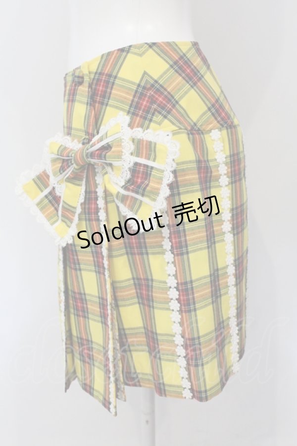 画像3: BABY,THE STARS SHINE BRIGHT / オリジナルタータンプリーツ巻きスカート  イエロー O-25-06-28-029-BA-SK-OW-OS (3)