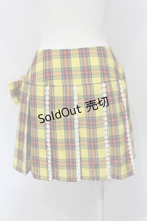 画像4: BABY,THE STARS SHINE BRIGHT / オリジナルタータンプリーツ巻きスカート  イエロー O-25-06-28-029-BA-SK-OW-OS (4)
