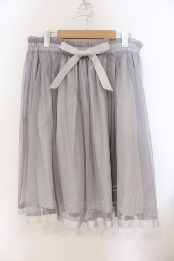 画像1: F＆A / リボン付きチュールスカート F グレー O-25-06-28-036-LO-SK-OW-ZT252 (1)
