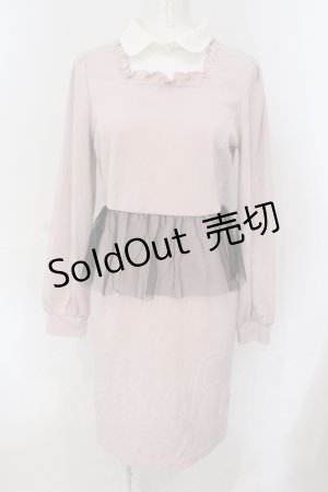 画像: Ank Rouge / ペプラムタイトワンピース M ピンク O-25-06-28-042-CA-OP-OW-OS