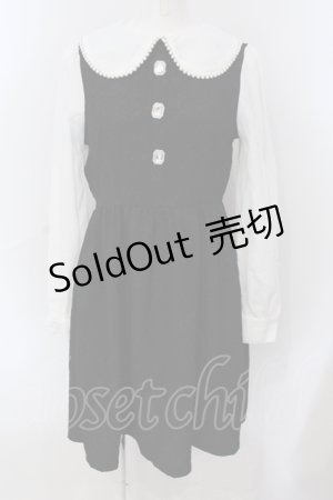 画像: Ank Rouge / ジャガード丸襟ワンピース M クロ×シロ O-25-06-28-045-CA-OP-OW-OS