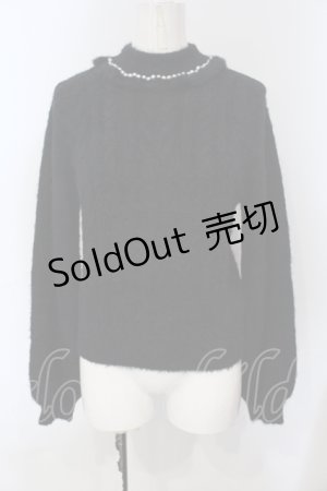 画像: Ank Rouge / パール配色シャギーニット M クロ O-25-06-28-053-CA-TO-OW-OS