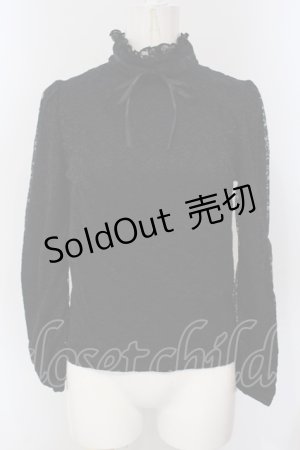 画像: Ank Rouge / ハイネックレーストップス M クロ O-25-06-28-057-CA-TO-OW-OS