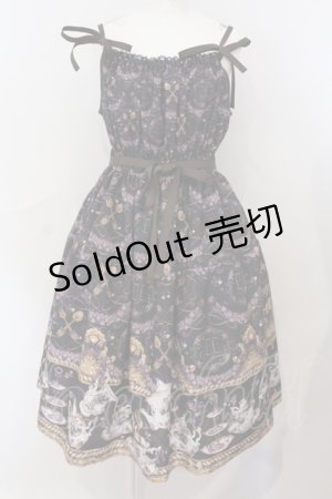 画像: Enchantlic Enchantilly / すみれのお茶会ティアードジャンパースカート L アンティークブラック O-25-06-28-005-LO-OP-IG-OS