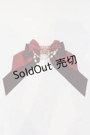 画像: Enchantlic Enchantilly / ロゴ刺繍パールリボンブローチ  ボルドー O-25-06-28-072-LO-ZA-IG-OS