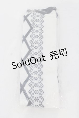 画像: axes femme kawaii / レースアップ柄オーバーニー  シロ×ネイビー O-25-06-28-079-AX-ZA-IG-ZT0709