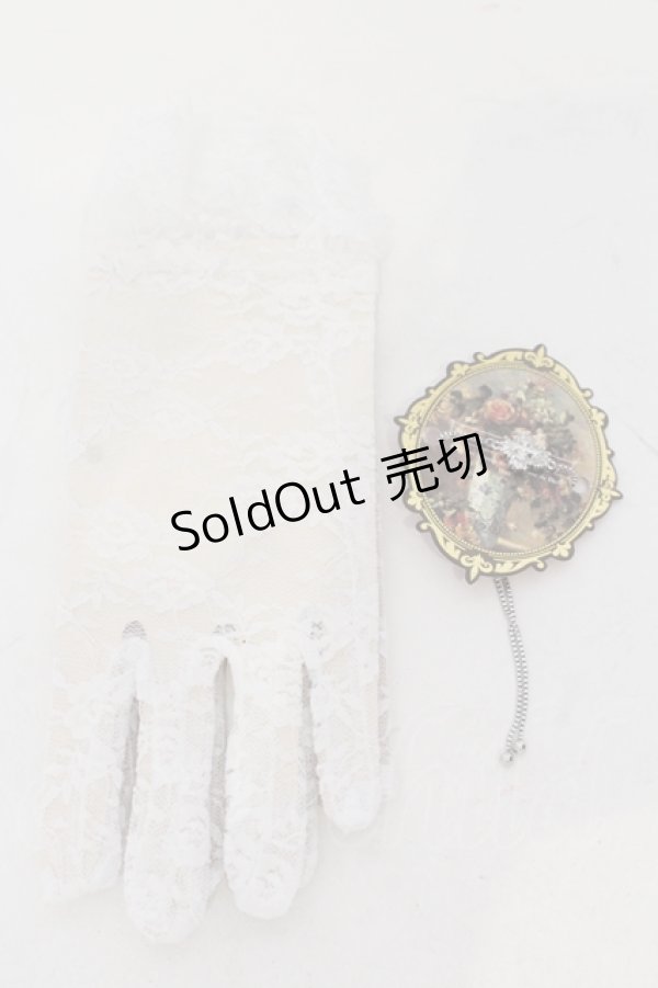 画像1: Estrellas / ブレスレット付きレースグローブ  ホワイト O-25-06-28-083-EL-ZA-IG-ZT208-F004 (1)