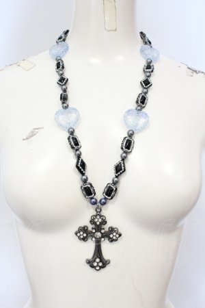 画像: Estrellas / cross beads necklace ネックレス  ブラック×シルバー O-25-06-28-085-EL-AC-IG-OS