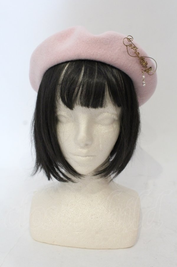 EnchantlicEnchantilly ベレー帽 Enchantlic Enchantilly / ロゴプリントベレー帽 ピンク