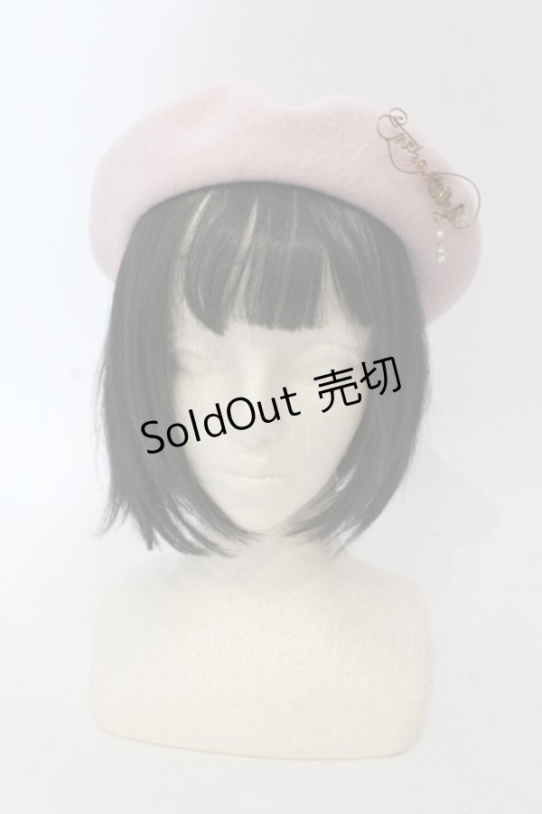 画像2: Enchantlic Enchantilly / ロゴプリントベレー帽  ピンク×ゴールド O-25-06-28-088-LO-AC-IG-ZT-K007 (2)