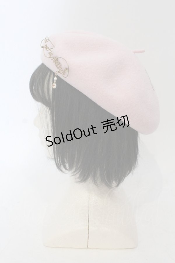 画像3: Enchantlic Enchantilly / ロゴプリントベレー帽  ピンク×ゴールド O-25-06-28-088-LO-AC-IG-ZT-K007 (3)