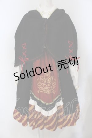 画像: DOUDOU / ケープ付きワンピース  クロ×アカ O-25-06-28-017-LO-OP-OW-ZY