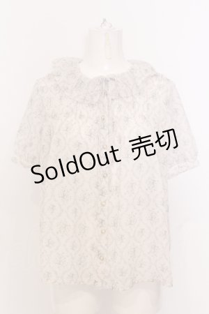 画像: axes femme / ギャザーデザイン半袖ブラウス M アイボリー O-25-06-30-037-AX-BL-IG-OS