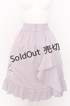 画像: axes femme POETIQUE / パンジー刺繍ラッフルスカート M ラベンダー O-25-06-30-057-AX-SK-IG-ZT052