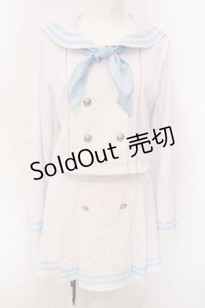 画像: Amilige / セーラーセットアップ  シロ×サックス O-25-06-30-069-PU-OP-IG-OS
