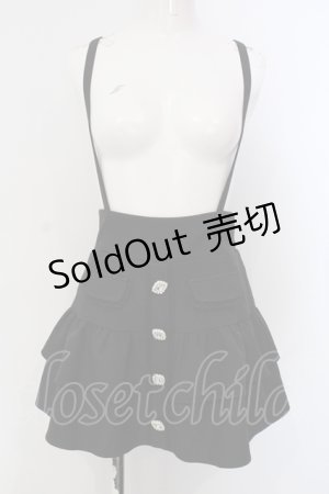 画像: MA*RS / サスペンダービジューショートパンツ  クロ O-25-06-30-070-EL-PA-IG-OS
