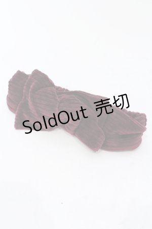 画像: MARBLE / コーデュロイ風リボンヘアバンド  ワイン O-25-06-30-1007-GO-AC-OW-ZT208-F004