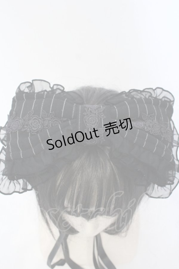 画像2: FRILL / リボンヘッドドレス  ブラック O-25-06-30-1013-HN-TO-OW-OS (2)