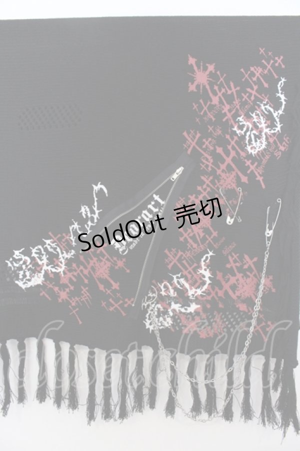 画像3: Deorart / クロスプリントスクエアストール  ブラック O-25-06-30-1002-PU-ZA-IG-ZT144 (3)