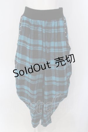 画像: SEX POT ReVeNGe / チェックスタッズサルエルパンツ  ブルー×ブラック O-25-06-30-083-SP-PA-IG-ZY