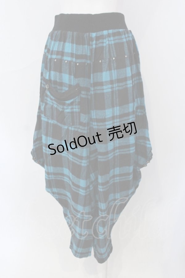 画像3: SEX POT ReVeNGe / チェックスタッズサルエルパンツ  ブルー×ブラック O-25-06-30-083-SP-PA-IG-ZY (3)