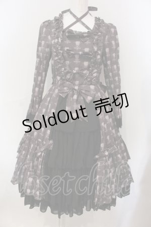 画像: ATELIER PIERROT / Rosy Bouquet Dress 1 ライトグレー×ブラック O-25-06-30-089-EL-OP-OW-OS