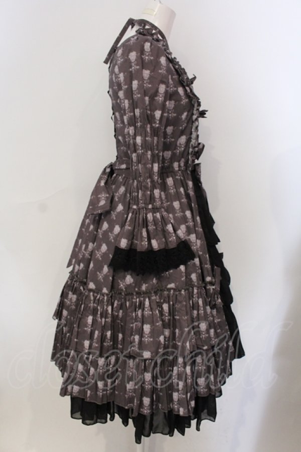 画像3: ATELIER PIERROT / Rosy Bouquet Dress 1 ライトグレー×ブラック O-25-06-30-089-EL-OP-OW-OS (3)