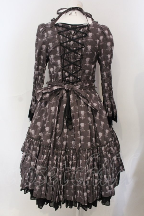 画像4: ATELIER PIERROT / Rosy Bouquet Dress 1 ライトグレー×ブラック O-25-06-30-089-EL-OP-OW-OS (4)