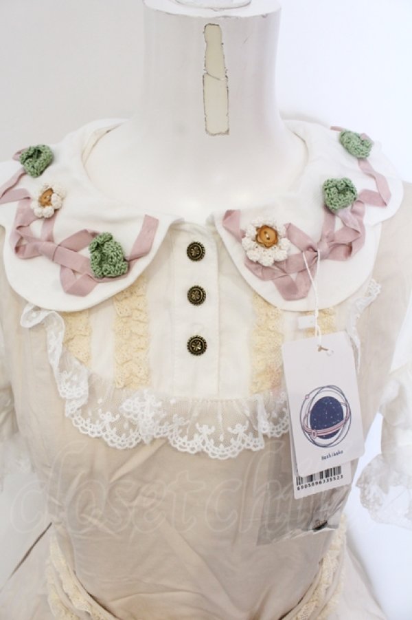 画像2: 星箱works / 四つ葉のクローバーワンピース S 生成り O-25-06-30-094-PU-OP-IG-OS (2)