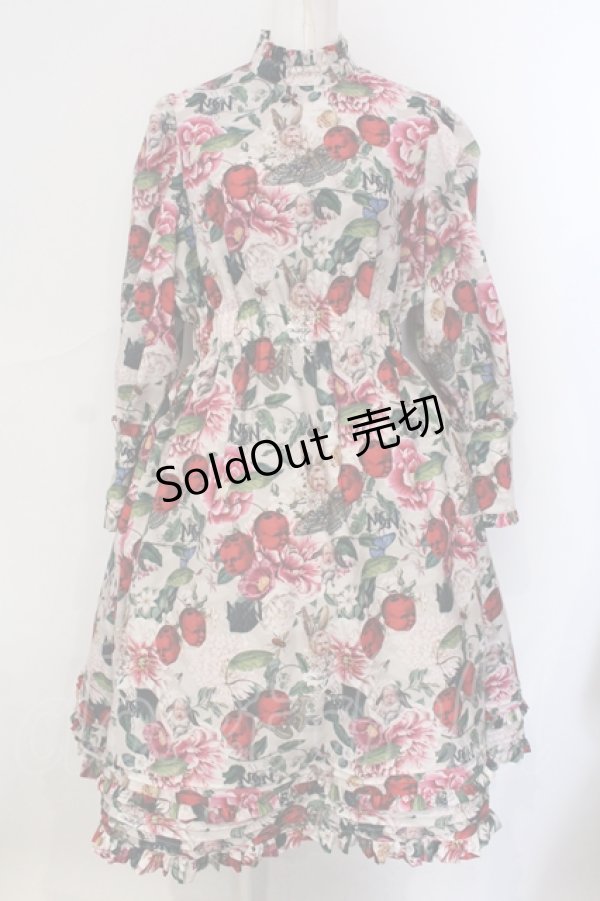 画像1: マダラニンゲン / Strange cherry and howl rabbit long dress ドレス  ピンク O-25-06-30-095-PU-OP-YM-OS (1)