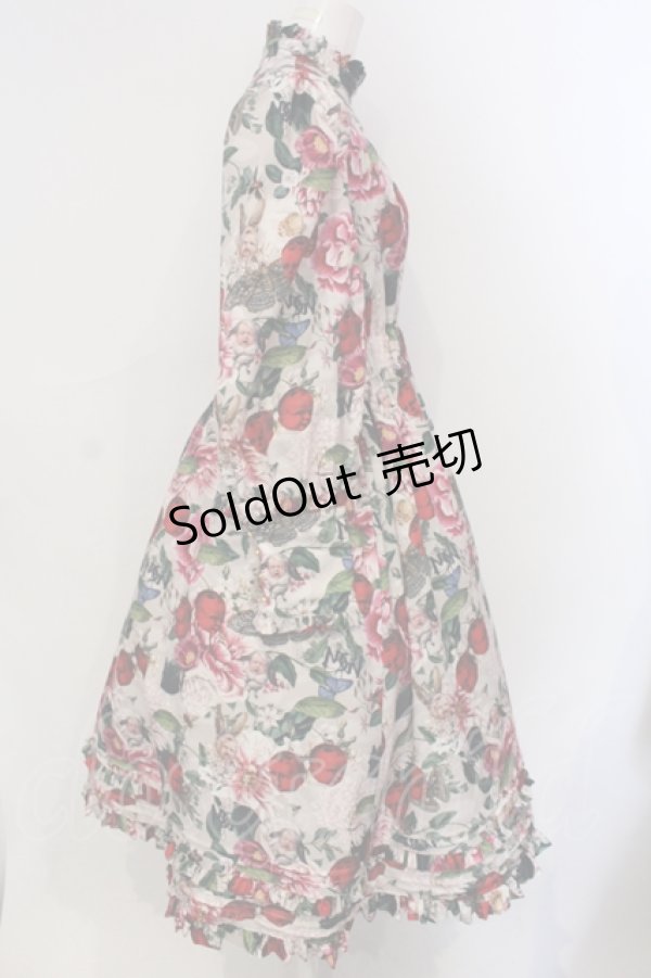 画像2: マダラニンゲン / Strange cherry and howl rabbit long dress ドレス  ピンク O-25-06-30-095-PU-OP-YM-OS (2)
