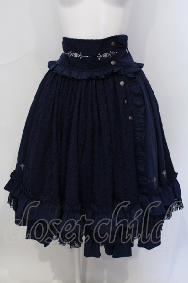 画像1: OZZ ANGELO / 薔薇レーススカート  ブルー O-25-06-30-097-OO-SK-OW-ZS (1)