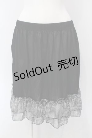 画像: MARBLE / チェックフリルペチスカート  ブラック O-25-06-30-102-GO-SK-OW-ZT064