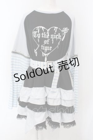 画像: Jamieエーエヌケー / ボーダー切り替えロンTEワンピース  クロ×サックス O-25-06-30-112-LO-OP-IG-OS