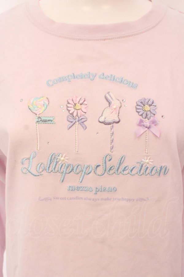 画像2: mezzo piano / ポップキャンディー長袖Tシャツ L（160cm） ピンク O-25-06-30-019-LO-TO-IG-OS (2)