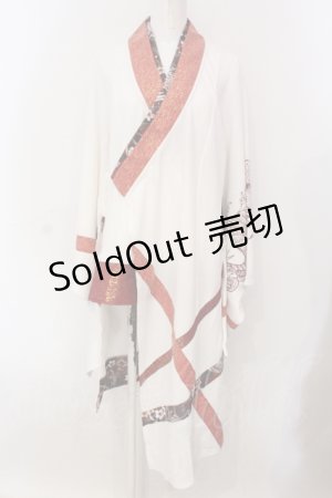 画像: Qutie Frash / 3店舗限定カラー着物カーデ  ホワイト×レッド O-25-06-30-127-QU-JA-IG-OS