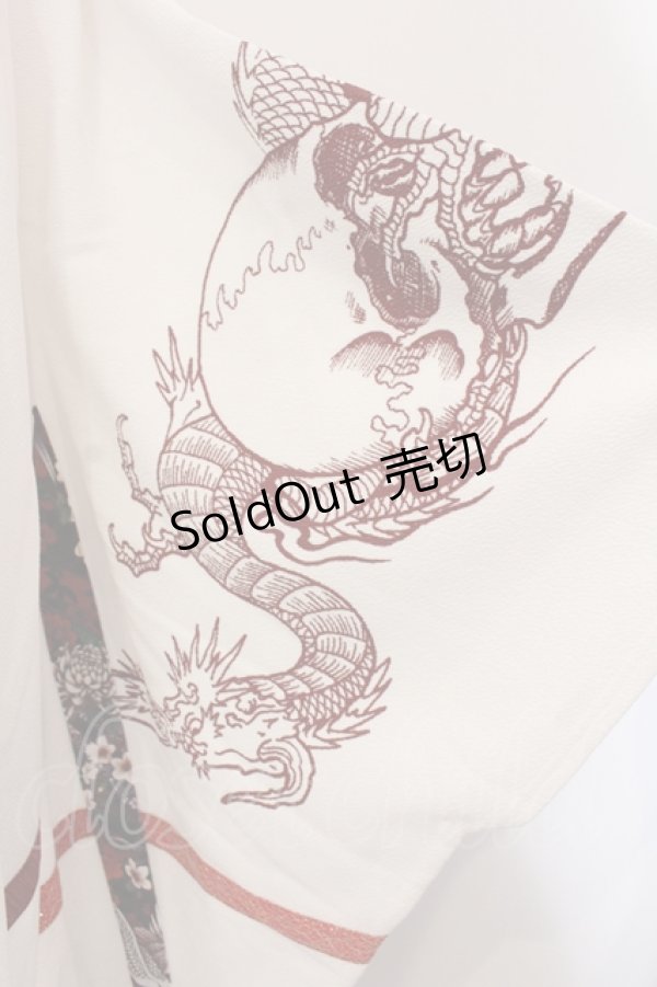 画像2: Qutie Frash / 3店舗限定カラー着物カーデ  ホワイト×レッド O-25-06-30-127-QU-JA-IG-OS (2)