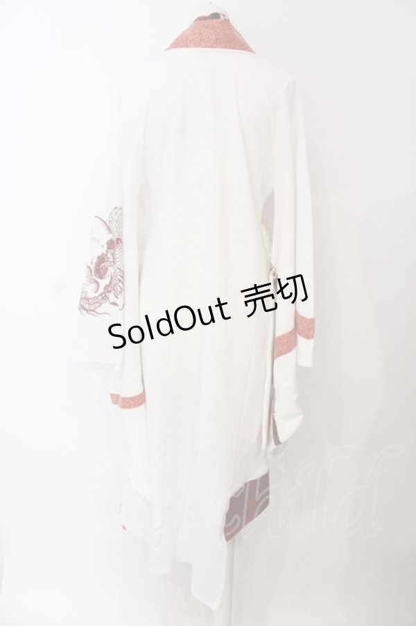 画像4: Qutie Frash / 3店舗限定カラー着物カーデ  ホワイト×レッド O-25-06-30-127-QU-JA-IG-OS (4)