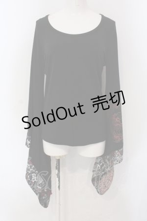 画像: Qutie Frash / 2019 プレミアムセット（紅鶴）着物T  ブラック×レッド O-25-06-30-129-QU-ZA-IG-OS