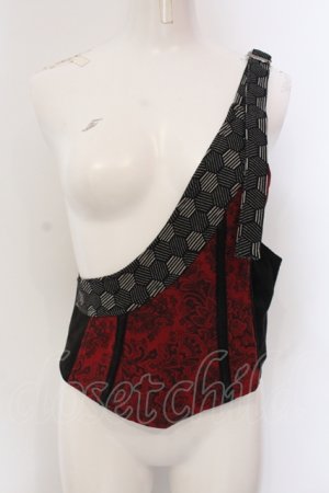 画像: Qutie Frash / 2022年 プレミアム黒炎ワンショルコルセット  レッド O-25-06-30-131-QU-SK-IG-OS